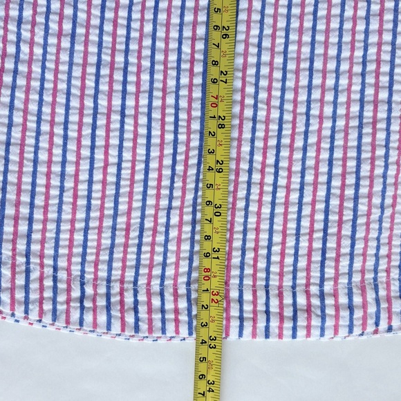 Karen Scott Red White Blue Striped Seersucker Dress Patriotic July 4 Size Small - Picture 14 of 16